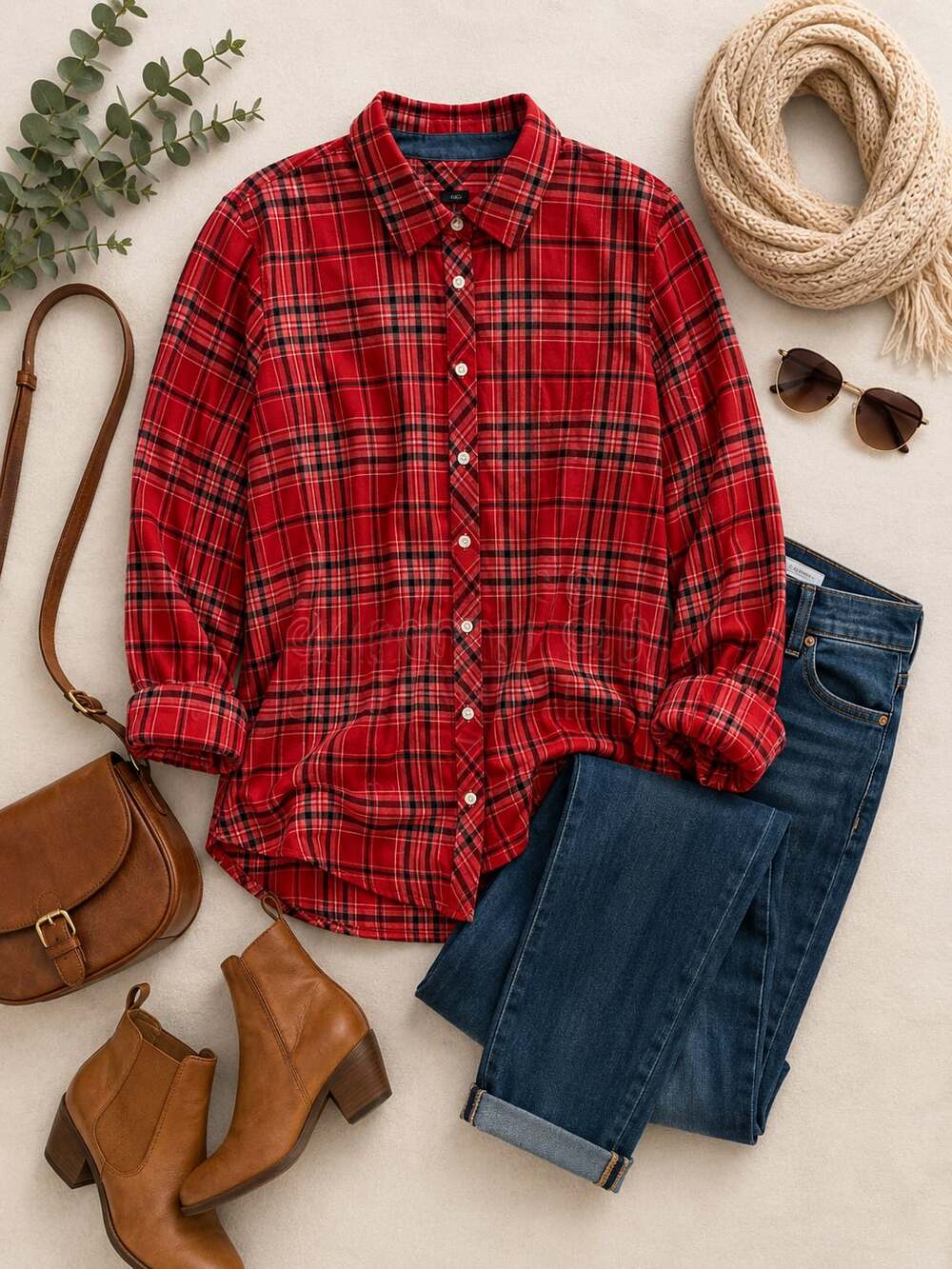 Talbots Classic Flannel Shirt - Cheerful Plaid Sz L